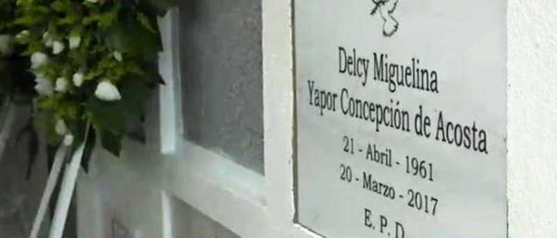 Sepultan restos de Delcy Yapor en el cementerio Cristo Rede