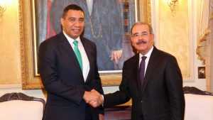 Danilo Medina y primer ministro de Jamaica, sostienen reunión bilateral