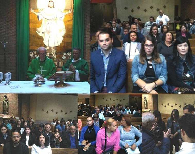 Dominicanos acuden a misa por salud César Medina en NY