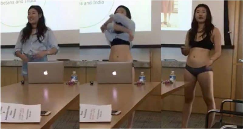 Estudiante se desnuda ante comentarios de profesora