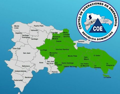 COE emite alerta verde para 15 provincias 