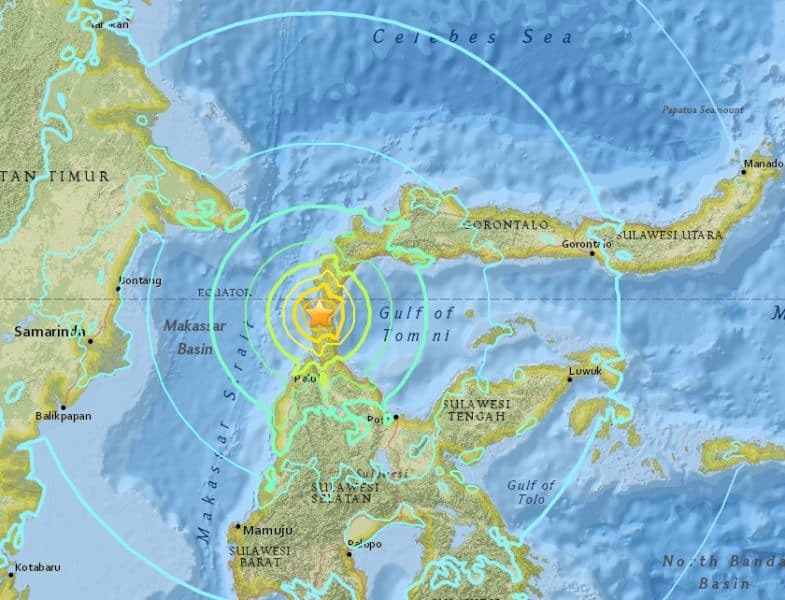 Terremoto de 7.5 grados sacude la isla indonesia de Célebes