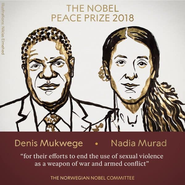 Denis Mukwege y Nadia Murad, Premio Nobel de la Paz 2018