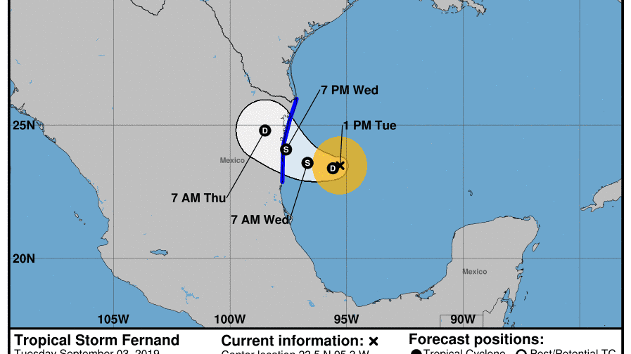 Se forma la tormenta tropical Fernand en el Golfo de México