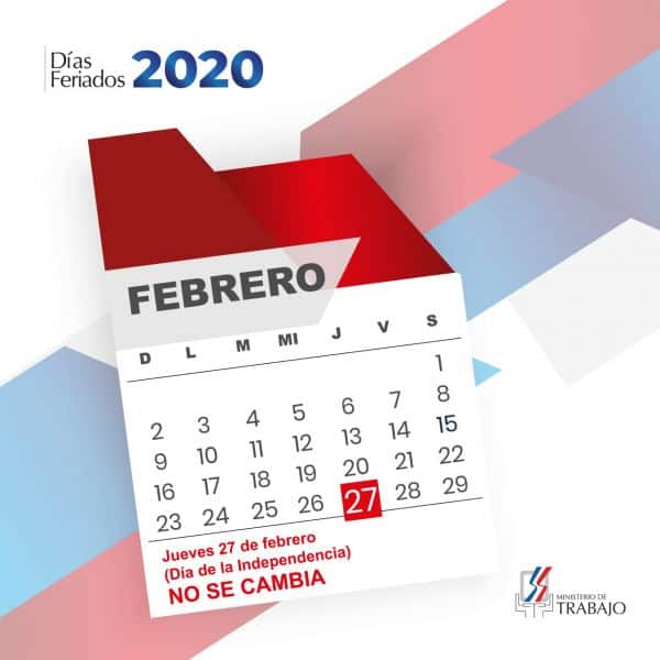 27 de febrero “Día de la Independencia” no se labora