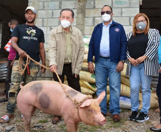 FEDA entrega cerdos a campesinos en Azua