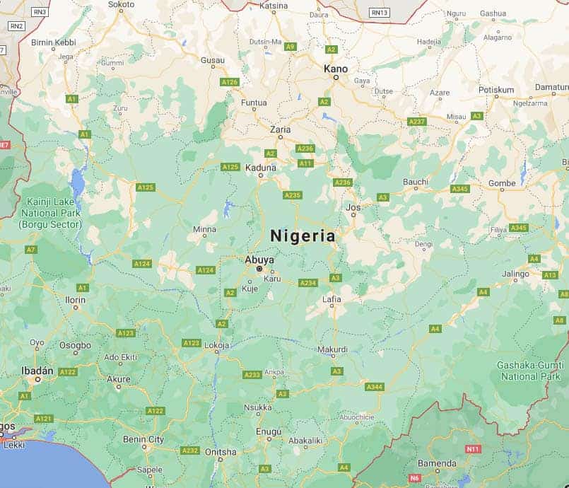 mapa de nigeria