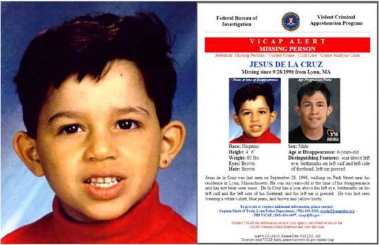 Sigue búsqueda de niño desaparecido hace 25 años 