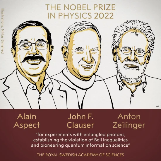 Premio Nobel de física 2022 otorgado a tres científicos