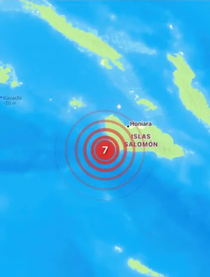 Terremoto de magnitud 7 sacude Islas Salomón