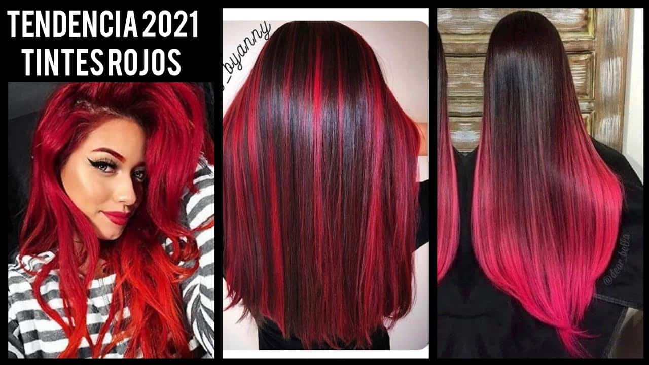 cabello con tinte rojo