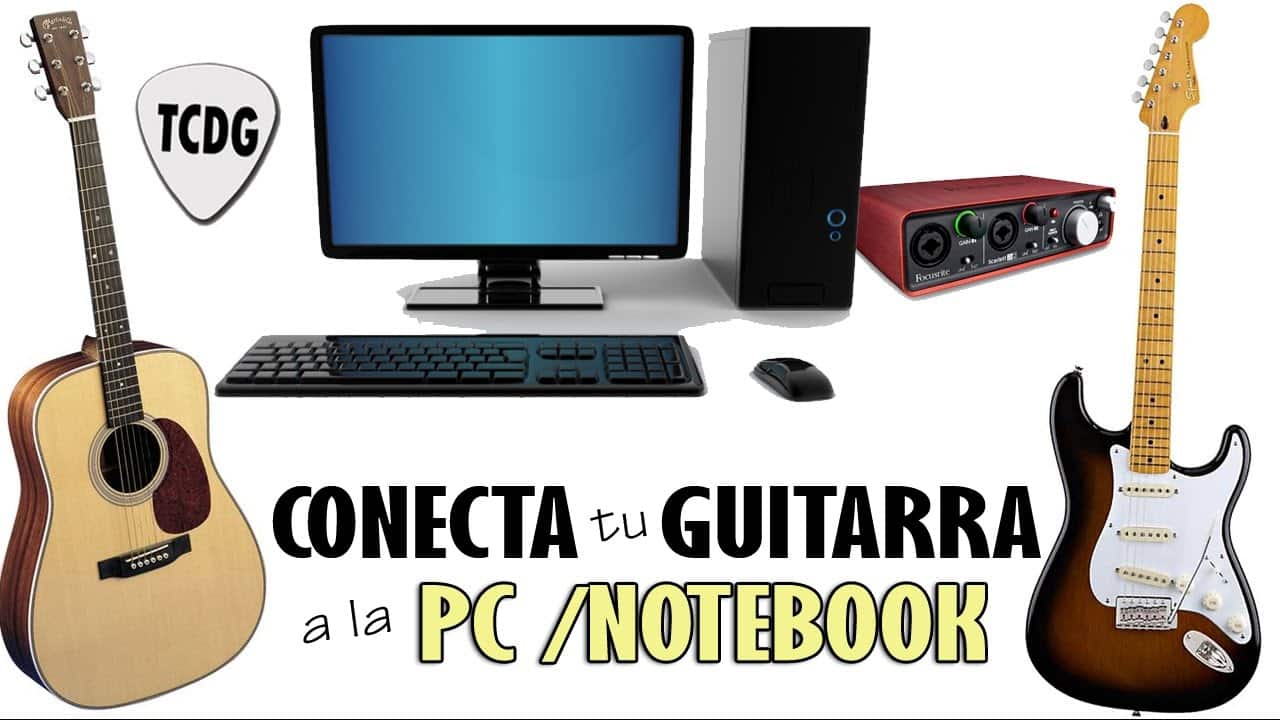 guitarra conectada a computadora