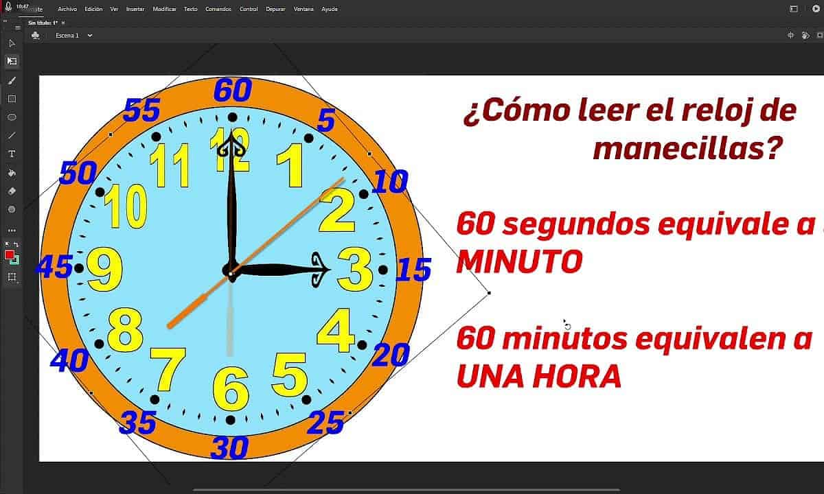 manecilla del reloj