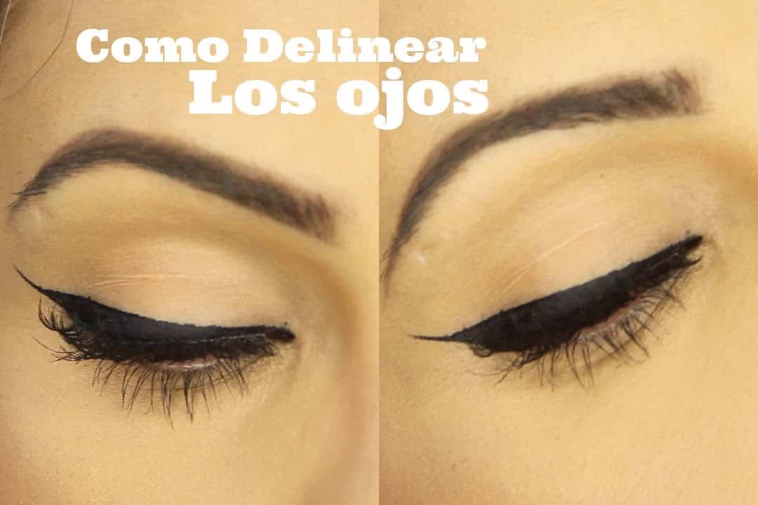 ojos delineados con delineador liquido