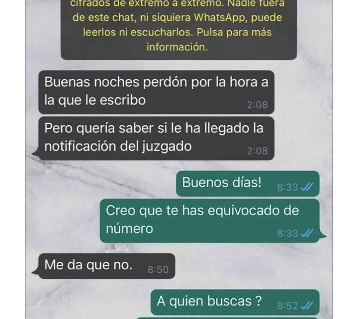 una conversacion de whatsapp