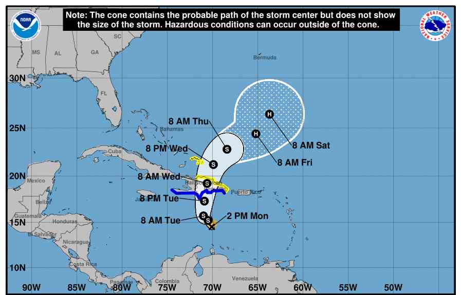 Avión de la NOAA investigando la tormenta Franklin