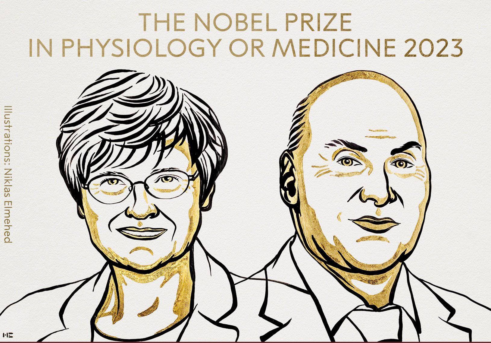 Dos científicos comparten el Premio Nobel en Fisiología o Medicina de 2023