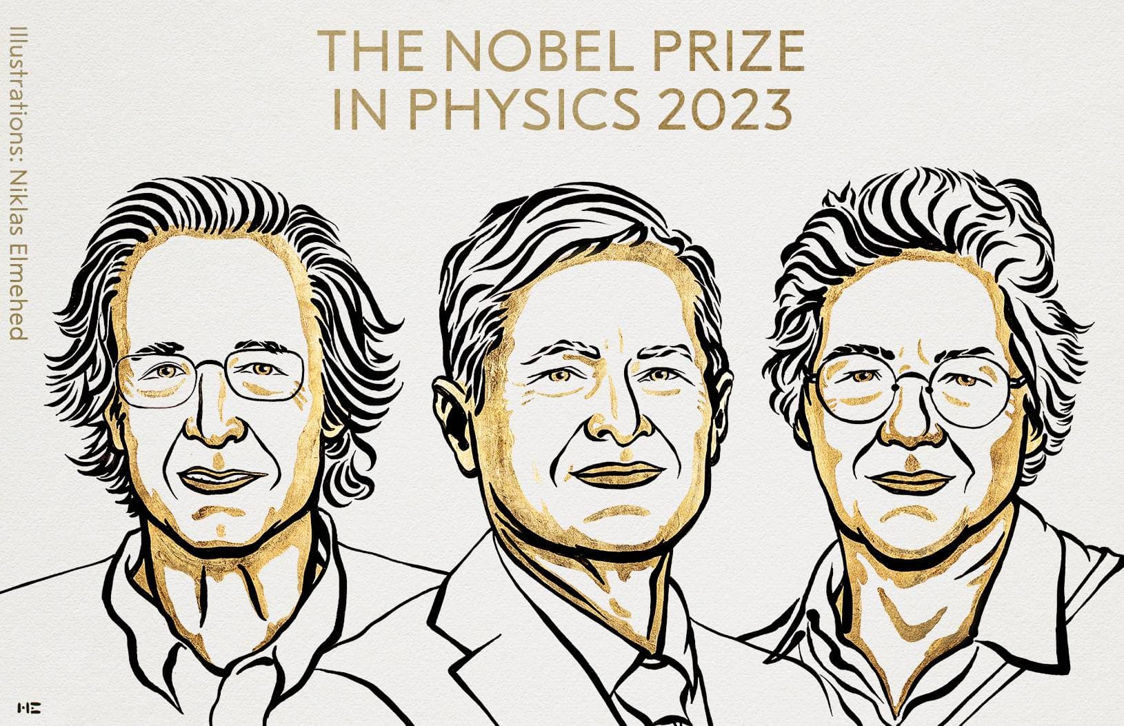 Tres científicos comparten Premio Nobel de Física 2023