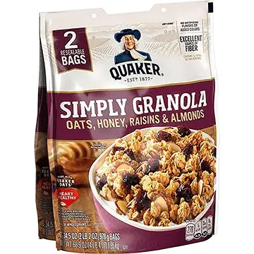 Quaker retira barras de granola y cereales de granola