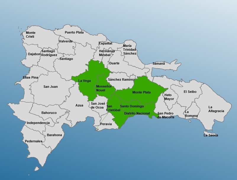 COE emite alerta verde en seis provincias de RD