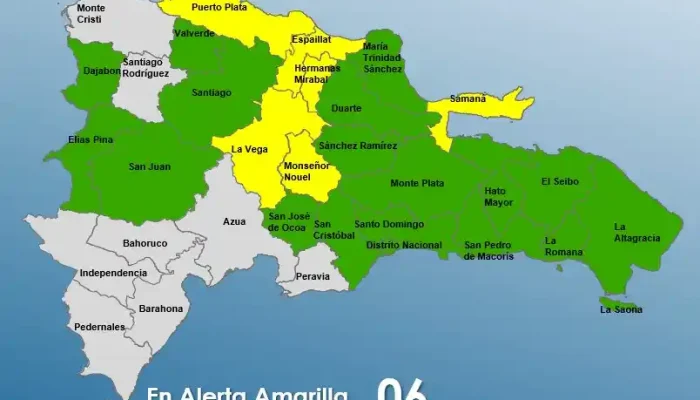 Seis provincias siguen en alerta amarrilla por lluvias