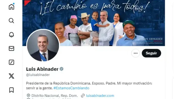 Recuperación de la cuenta de X del presidente Luis Abinader