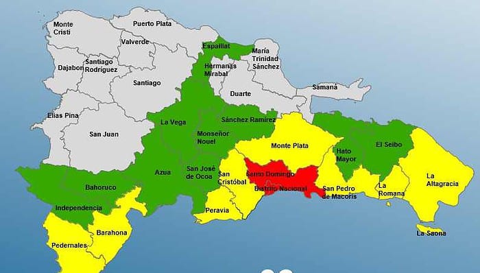 El COE incrementa a alerta roja al Gran Santo Domingo por condiciones meteorológicas adversas